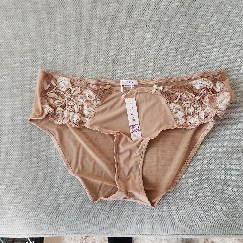 Adore Me XL Tan Floral Hipster Panty Bottom NWT